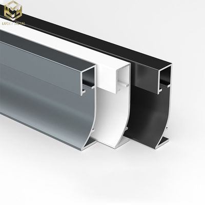 2.4m Length Extruded Aluminum Skirting Profile With Cable Management Channel