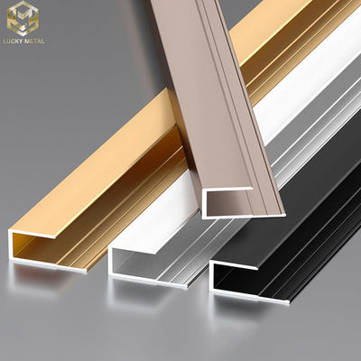Extruded Aluminium U Profile 12mm Custom Shapes For Stair Wall