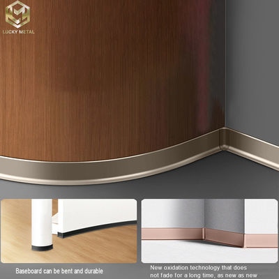 Residential Recessed Aluminium Skirting Profile Electroplated Finish