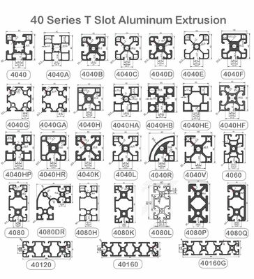 Lightweight Aluminum T Slot Profile Extrusion 40x40 6063 ODM