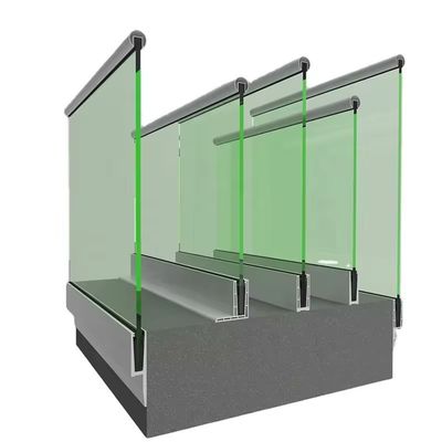 Channel Aluminum Glass Fence Balustrade Residential Fencing 16mm