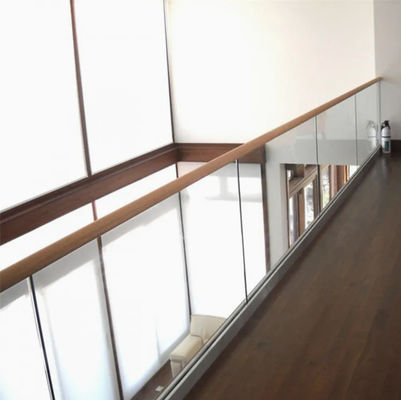 Modular Aluminum Glass Railing System With Adjustable Handrail Powder Coated Finish Terrace Application