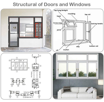 Woodengrain Aluminium Sliding Window Profile Frame Extrusions OEM